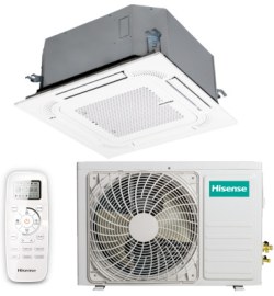 Инверторный кассетный кондиционер Hisense ACT-18UR4RCC8 / AUW-18U4RS7 (комплект)