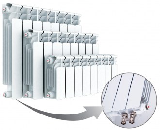Биметаллический секционный радиатор 350 (300) мм RIFAR Base Ventil BVL350-7